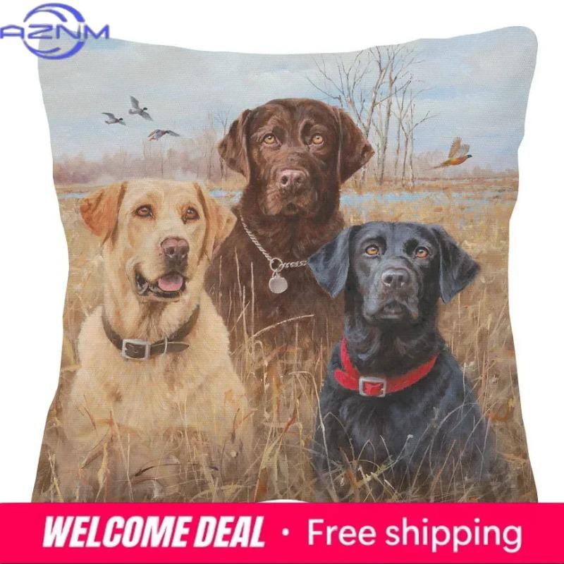 German Shorthaired Pointer Dog Yellow Labrador Cushion Cover Home Decorative Sofa Throw Pillow Case