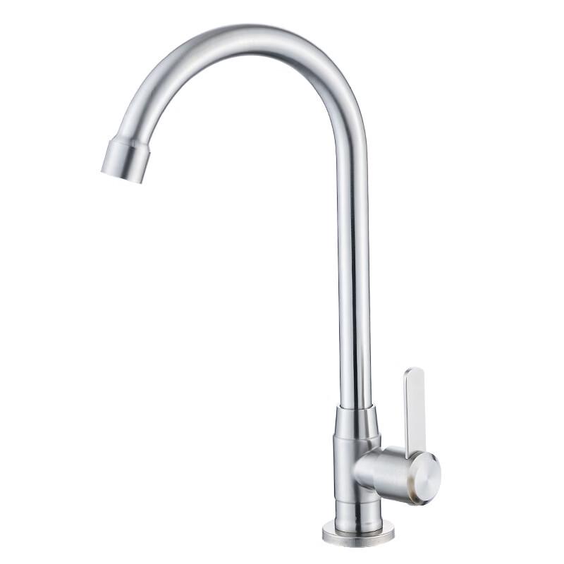 Brushed Stainless Steel Single Cold Kitchen Faucet