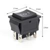 2PCS Rocker Switch 6 Pins 3 Position ON/Off/ON AC 20A/125V 16A/250V DPDT Car Boat Black Switch