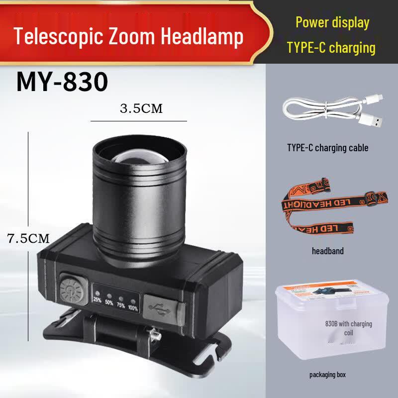 Qingniu LED Rechargeable Zoom Headlamp