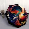 "Yin-Yang Fish Sunset Clouds Circular Art Print"Umbrella, Portable 3-Fold Compact Umbrella for Men & Women ES44