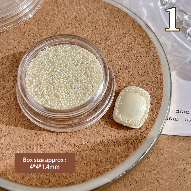 Nail Art Colored Beads Micro Mini Micro Iridescent Nail Charms Glitter Nails Art Tiny Bead Nail Art Pearls For Nail Decor