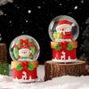 4.5/6.5CM Christmas Glowing Faux Crystal Ball Ornament LED Light-up Santa Claus Figurine Inside Clear Sphere Holiday Party Home Office Desktop