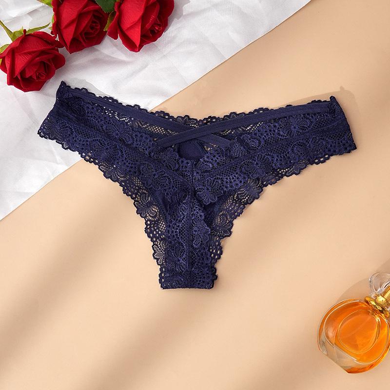 Women's Sexy Cross Lace-up Low Waist Thongs - European and American Style