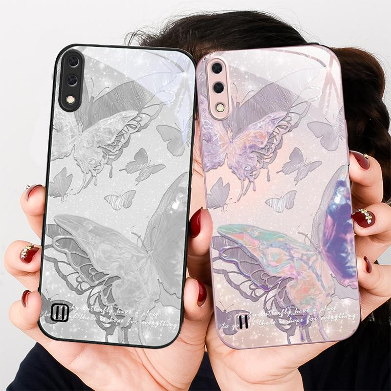 Glücklicher Schmetterling Malerei Für Samsung A01 02 A03 Core 04 05 06 10 12 A13 14 5G 15 16 M02 12 Note 8 9 10 20 Glas Ultra Handyhülle