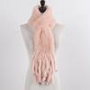 New Lady Knitted Real Rex Rabbit Fur Tassel Scarves Women Winter Warm Natural Rex Rabbit Fur Muffler Thick Knit Real Fur Scarf
