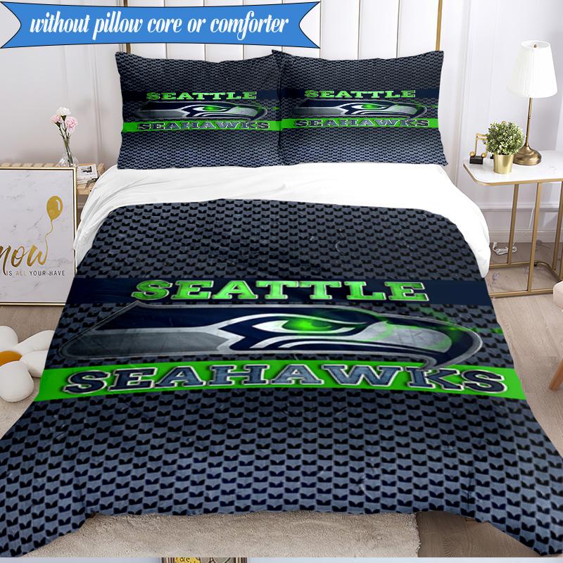 Seahawks Team Spirit 3pcs Bedding,Including 1pc Duvet Cover And 2pcs Pillowcases Perfect for Christmas,Ideal for Bedroom, Dormitory