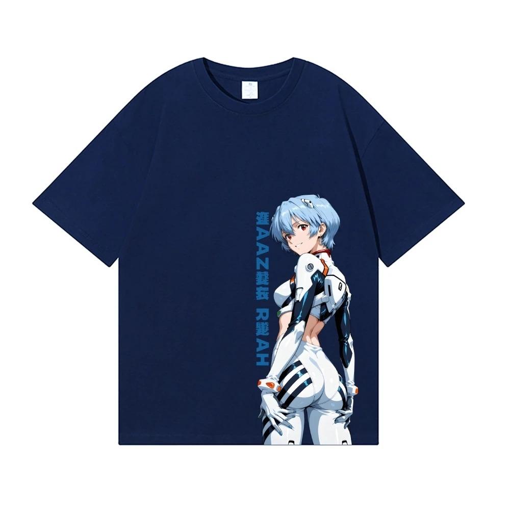 

Evangelion Rei Ayanami Plug Suit Split Print Oversized Anime Streetwear Women And Men T-Shirt XXXL