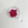 Orchid Design ID Card Badge Holder Clip Acrylic Resin Orchid ID Badge  For Women