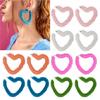 Sweet Cool Plush Heart Hoop Earrings Exaggerated Dangle Earrings Birthday Gift