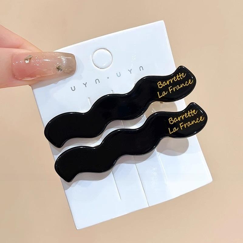 2Pcs New Y2K Wave Acetic Hairpins for Women Sweet Hair Decorate Side Hair Clips Barrettes Elegent Hair Accessories Daily Wear