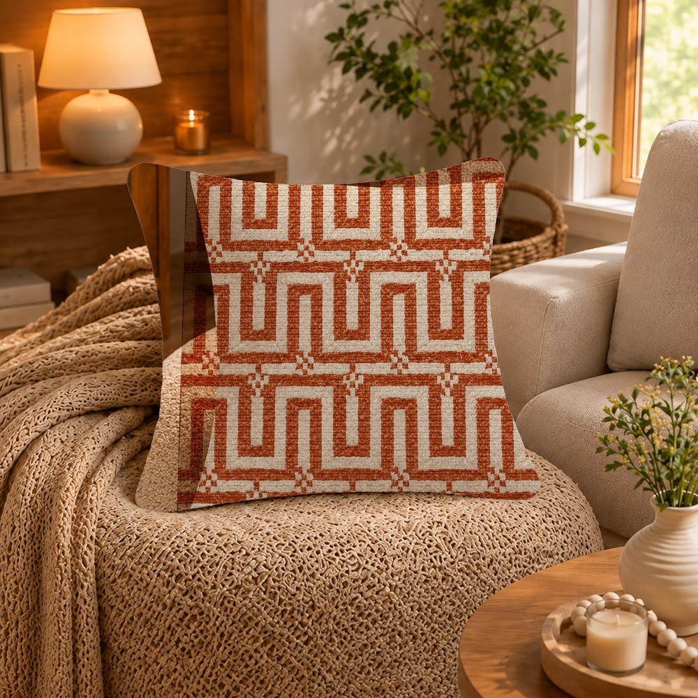 Pattern Weaving Cushion Cover Short-Plush Cushion Cover Pillowcase — Suitable For Sofas Bedrooms And Home Decor