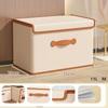 Clothes Storage Box with Lid Household Wardrobe Organizer for Underwear Blankets & Garments Fabric Storage Basket Storage Box