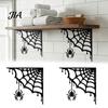 Weather Resistant Metal Craft 2Pcs Spider Web Corner Wall Art, Signs Outdoor Decor, Gothic Unique Garden Hanging Minimalist Aesthetic Sculpture