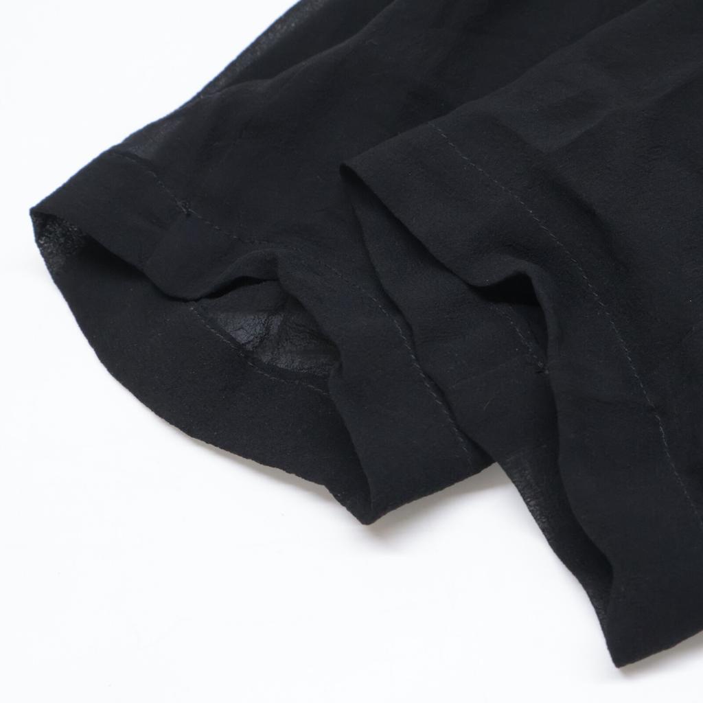 LORETTA CAPONI [Excellent Condition/2013 Model] 25-010-510-0008 100% Silk, Shell Button, Double-breasted, Sheer Jacket S blackUsed