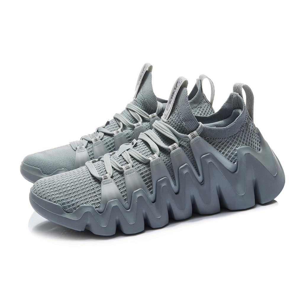 New LiNing Phantom Stinger Wear Resistant Slip Resistant Cushioning Breathable Low Top Running Shoes Men's Gray ARKR007-4