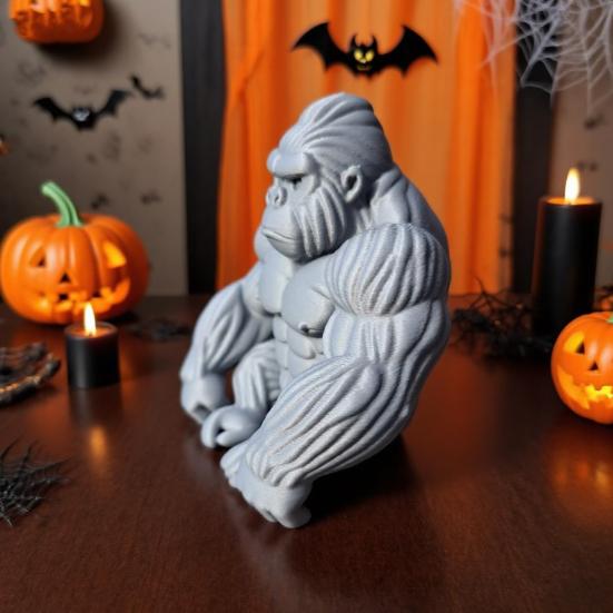 Leisure Gorilla Statue Desk Guardian Orangutan Figurine Home Office Desktop Decoration Plastic Simulation Animal Ornament Christmas Gift