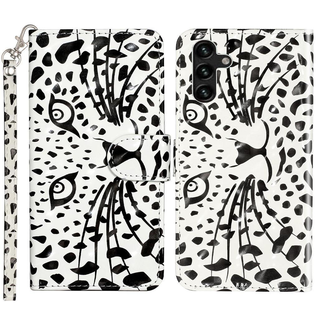 For Samsung Galaxy S24 FE Case 3D Pattern Leather Wallet Flip Phone Cover with Strap