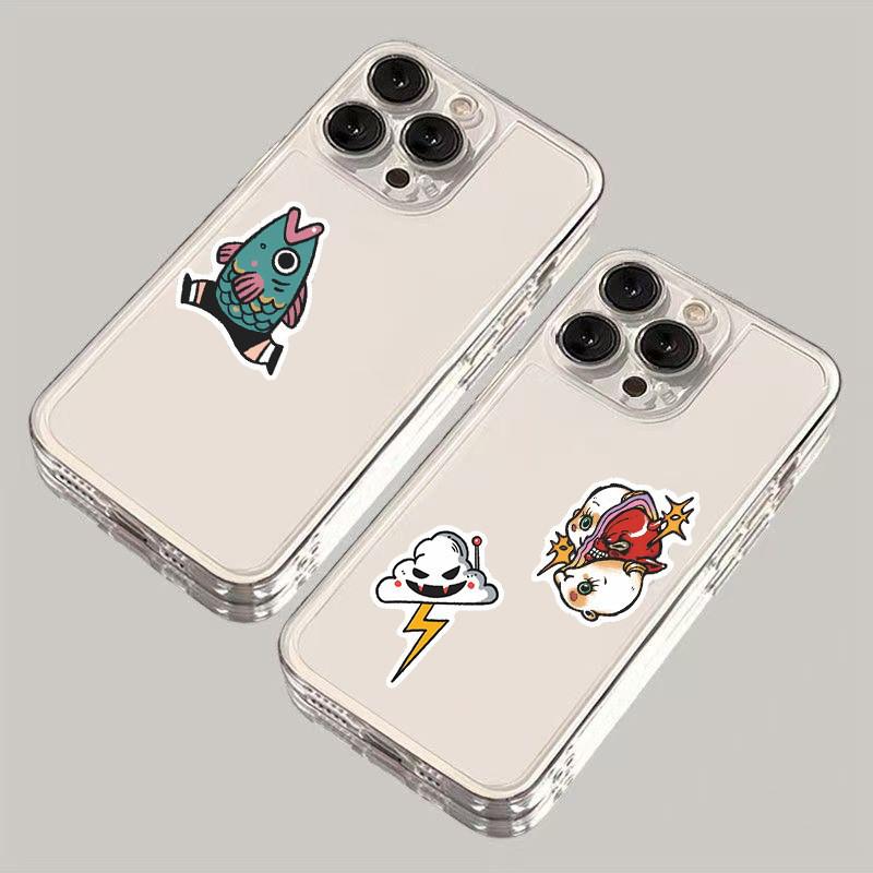 80-Sheet Set of American Retro Monster Waterproof Stickers for Phone Cases, Water Bottles, and Notebooks