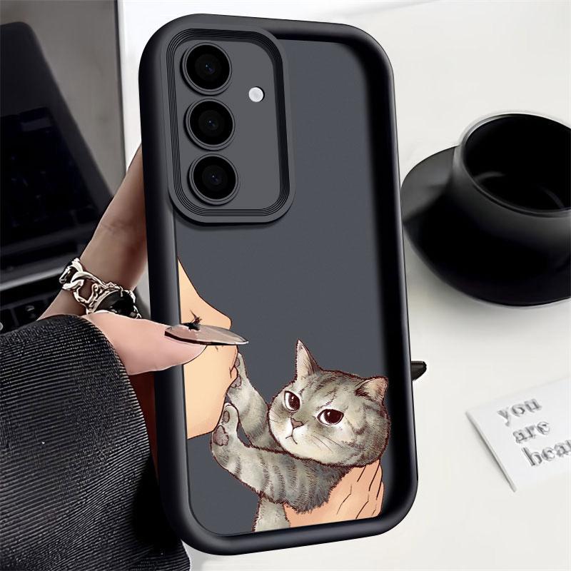 Cute Lovely Cat Kiss S24FE Phone Case For Samsung S25 S24 S23 Ultra 5G S22 S20 Plus S21 s23 FE Cases Cover Galaxy S25Ultra Funda
