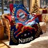 Custom Name Personalized FC Bayern Munich Print Blanket, Home Decor, Bedroom, Sofa, Camping, Couch, Gifts for Birthday Christmas