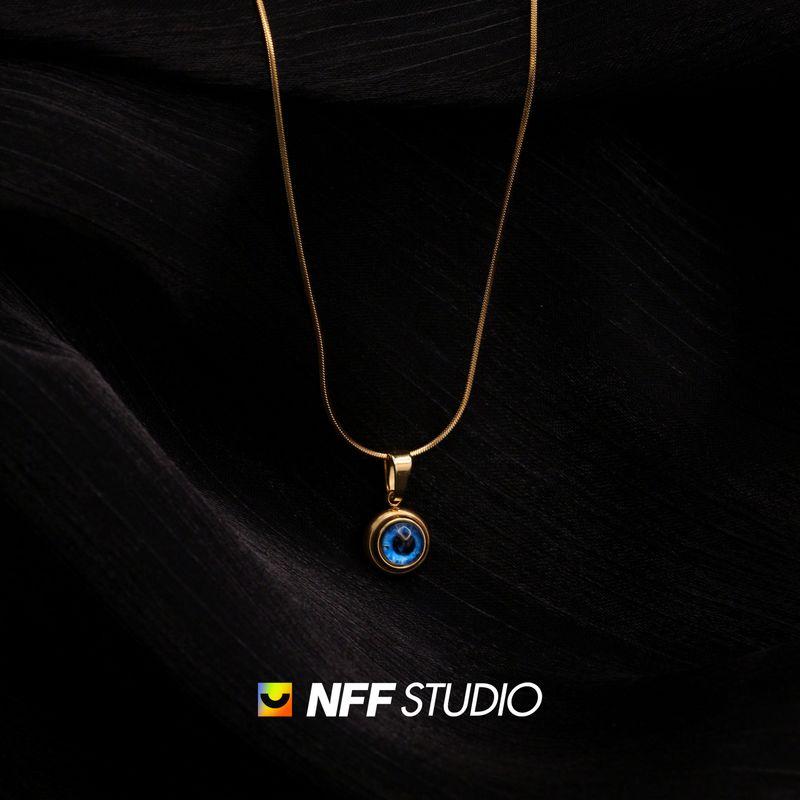 

NFF Angel Eyes Titanium Steel Original Design Clavicle Chain Angel s Eye Clavicle Chain 45cm