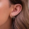 New Design Stainless Steel Cubic Zirconia Chain Stud Earrings For Women Star Moon Cartilage Earring Piercing Jewelry