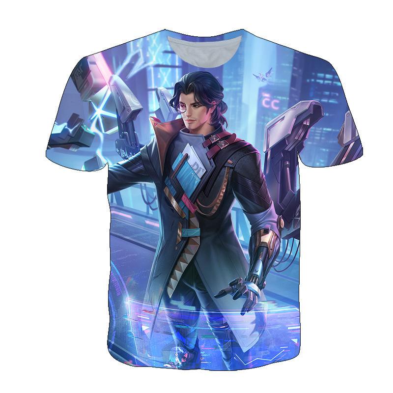 King of Glory Game Clothes Men's Short Sleeved T-shirt Spring and Summer Tee High School Students, Teenagers, Children's Trendy T-shirt Top