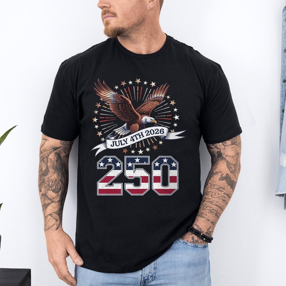 

250th Anniversary Patriotic July 4th 1776-2026 USA Unisex T-Shirt 4XL