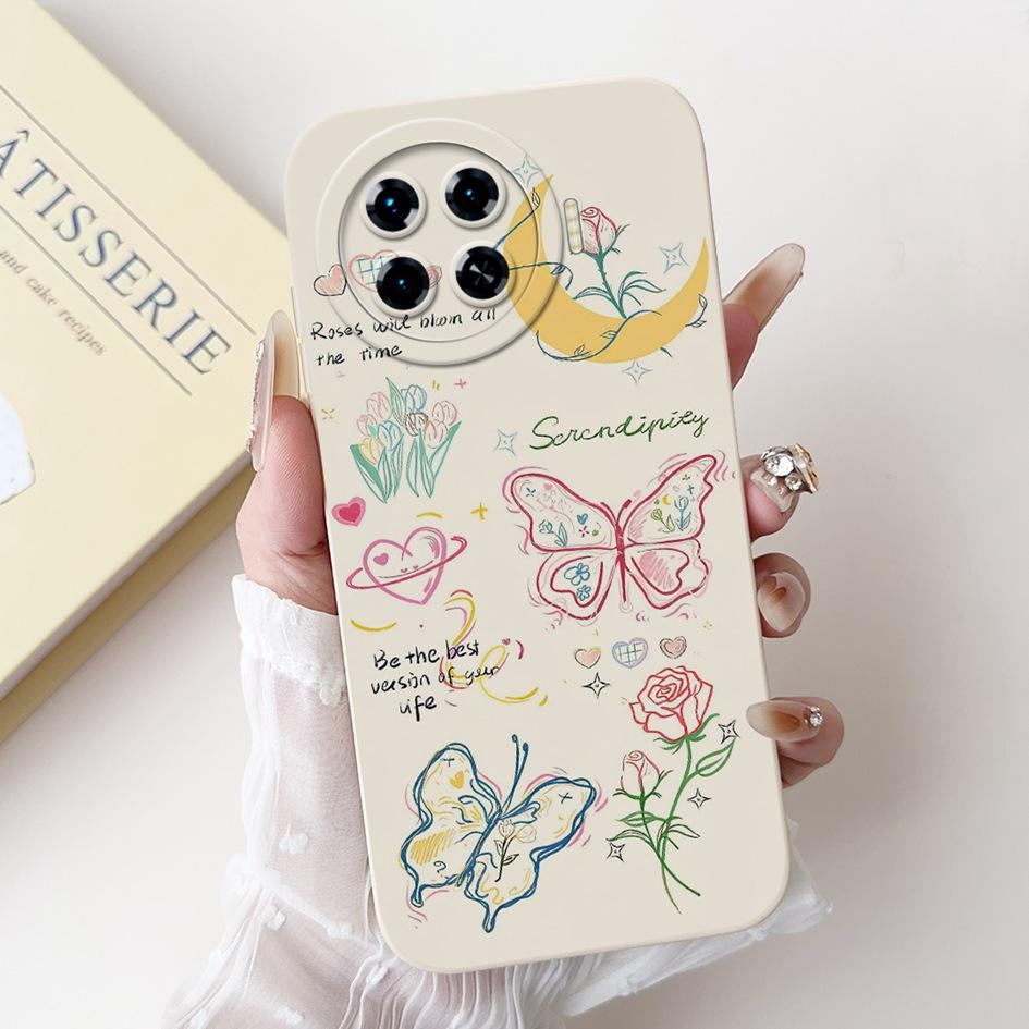 For Tecno Spark 20 Pro+ 2024 Case Fashion Flower Cactus Soft Liquid Silicone Lens Protective Cover on Spark 20 Pro Plus KJ7 Etui