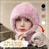 Women's Outdoors Windproof Scarf Hat, Warm Knitted Face Mask Hat Cap Scarf