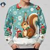 Funny Christmas 3D Printed Sweatshirts Cute Squirrels Graphic Ugly Christmas Sweater Christmas Jumpers Fashion Christmas Sweater