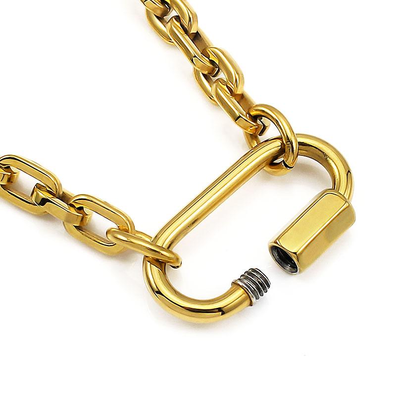 6mm Wide Small Links Lock Charm Bracelet Trendy Round Edge Corner Chain for Women Men Hand Wrist Jewelry
