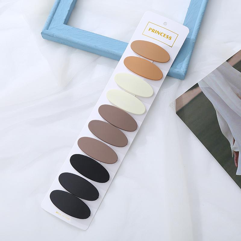 10pcs/set Matt Black Bobby Pins Women Make Up Hair Clip Barretttes Alloy Hairpin Big Water-drop Geometric Non-slip Styling Tools