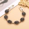 Kinel Charm Boho Women Link Bracelet Antique Gold Color Gray Crystal Ethnic Wedding Bridal Vintage Jewelry Russia Accessories