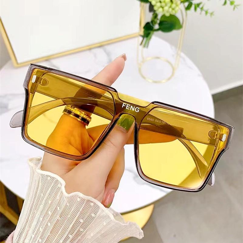 Oversized Sunglasses Woman Fashion Rimless Vintage Square Sun Glasses Eyeglasses Luxury Brand Design UV400 Female Shades Eyewear