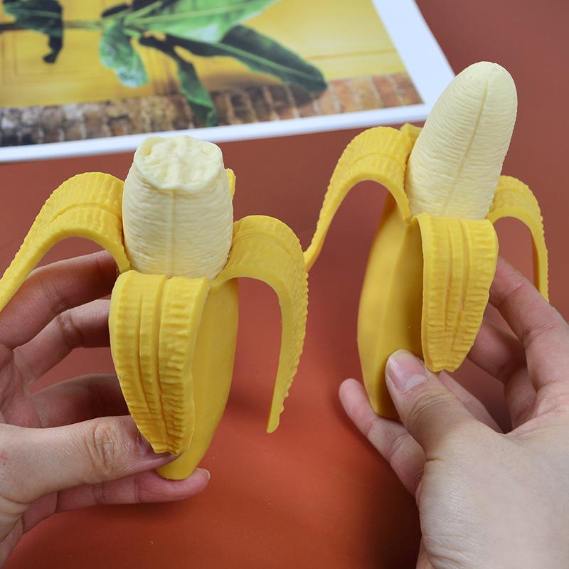 Cute Fruit Stress Balls Fidget Sensory Toy Squeeze Stress Relief Hand Toy Anti-Anxiety Banana Stretchy Slow Rising Toy-Toy