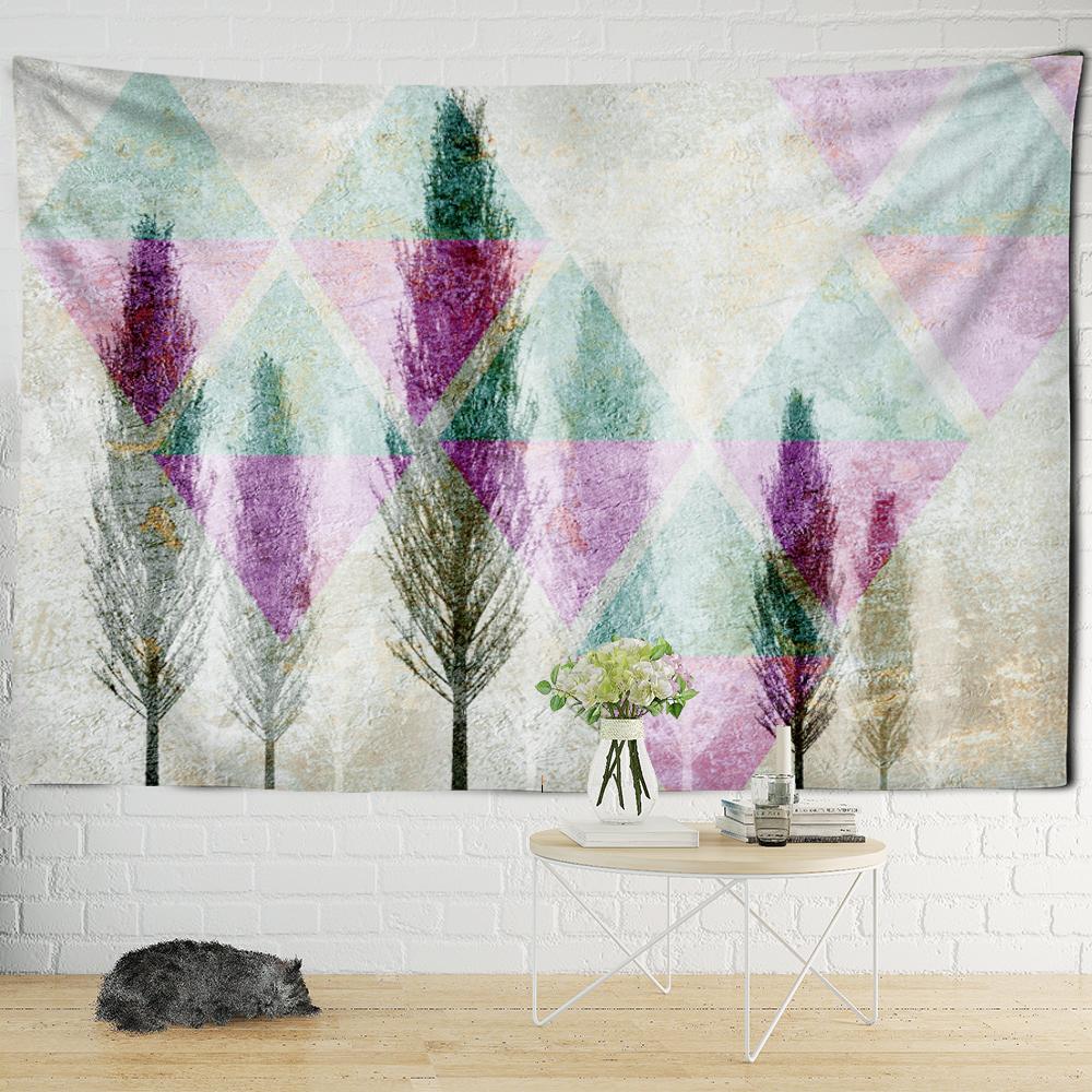 3D градиентный красочный гобелен с растениями — фото 3
