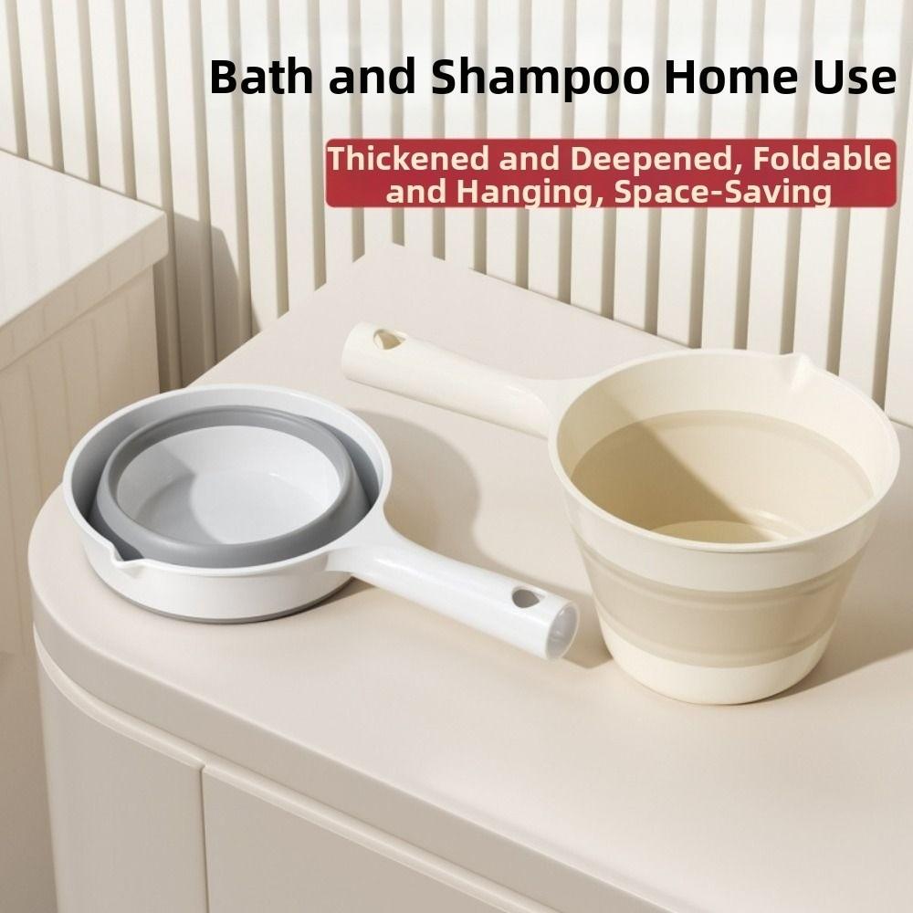 Creative Folding Water Scoop Long Handle Kitchen Water Ladle Fruit Washing Scoop  Bathroom