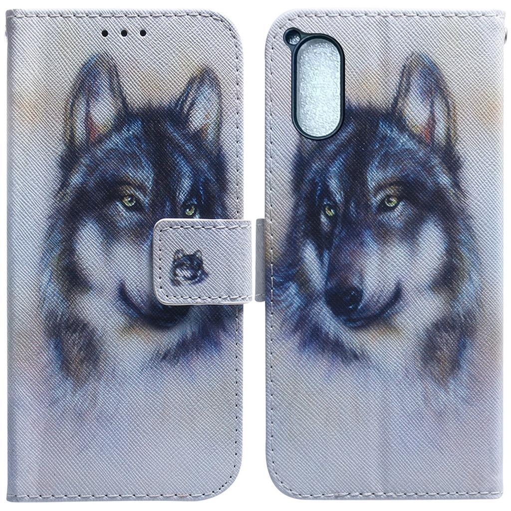For Sony Xperia 5 V PU Leather Phone Cover Wallet Stand Pattern Printing Phone Case