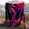 Custom Text Flannel Throw Blanket, Lightweight Cozy Bed Sofa BlanketScream Ghostface