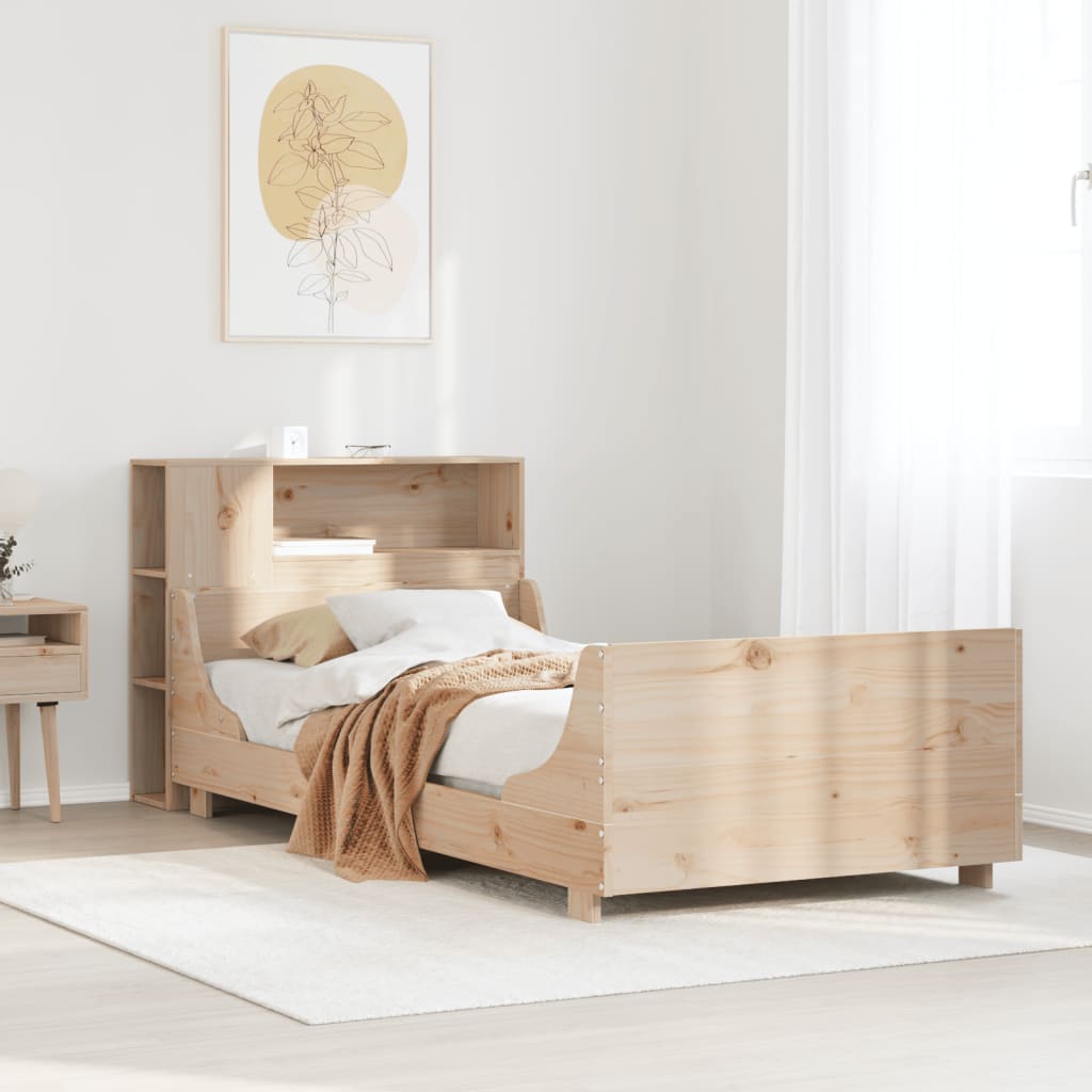 Solid Wood Bed without Mattress 75 x 190 cm Pine Wood