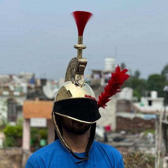 

Наполеоновский латунный шлем-пикельхаубе Французский шлем королевской кавалерии времен Первой империи для LARP и реконструкции