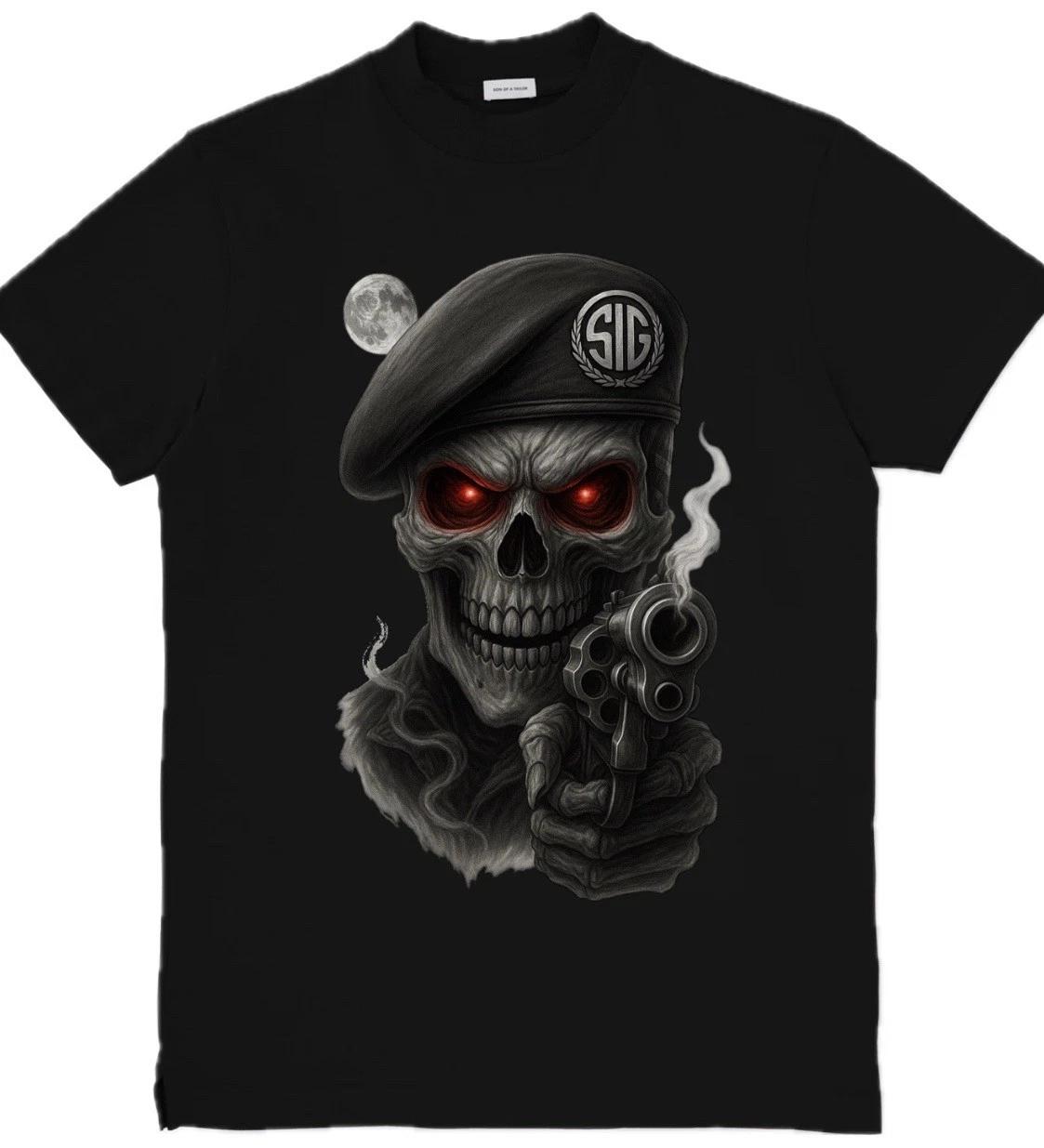 

Skull Moon Custom Unisex Graphic Skull 100% Cotton T-shirt Mens Tees Top Top Tee Sizes S-3XL M