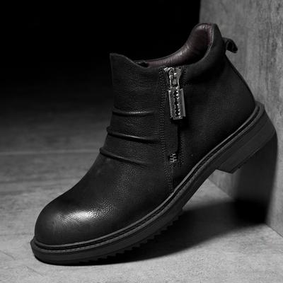 Nieuwste Heren Sneeuwlaarzen Winter Pluche Warm Heren Zijrits Antislip Heren Enkellaarsjes Hoge Kwaliteit Chelsea Echt Leer Heren Schoenen