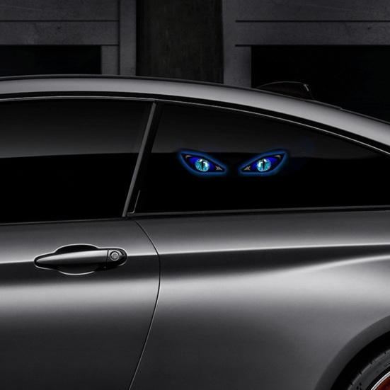 Vehicle Exterior Glow Display Solar Demon Eye Car Window Light, Waterproof Wireless Dynamic Warning Sign with Suction Auto Interior