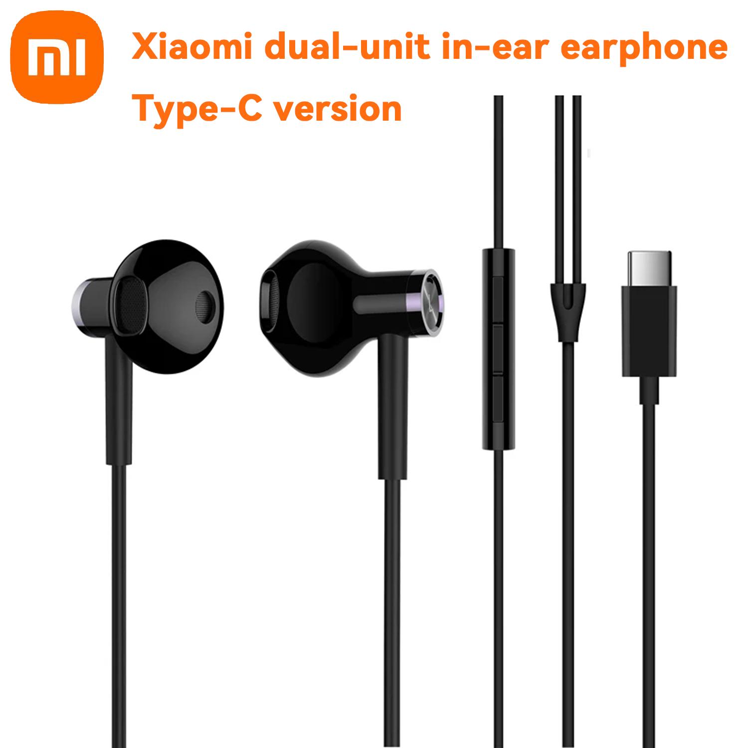 

Наушники-вкладыши Xiaomi Dual-unit Type-C версия наушников-вкладышей Android проводная управляемая музыкальная гарнитура чёрный