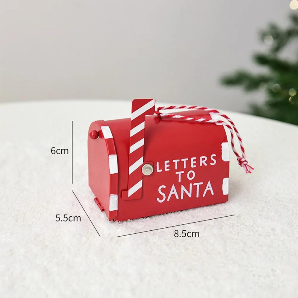 Gifts Iron Christmas Mailbox Mini Portable Iron Pendant Metal Christmas Tree Decoration