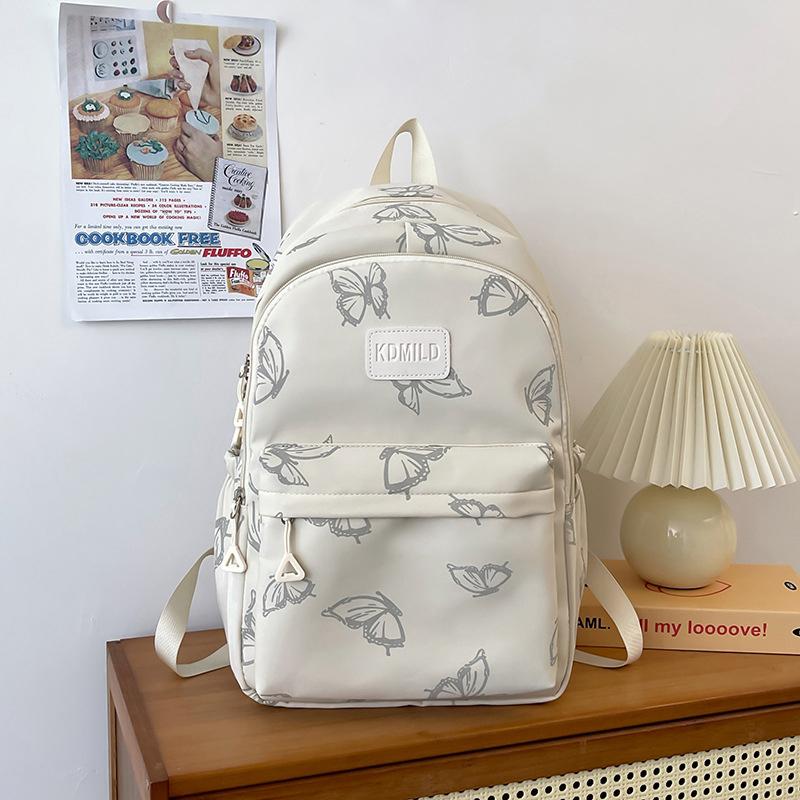 Butterfly Print Backpack Large Capacity Rucksack for Hiking Camping Commute and Travel Minimalist Design