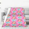 Kawaii Cute Like Nastya Girl Velvet Throw Blankets  Blankets for Bed Travel Lightweight Thin Plush Thin Quilt